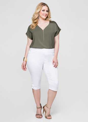 Pull-On Ruched Skimmer Pant