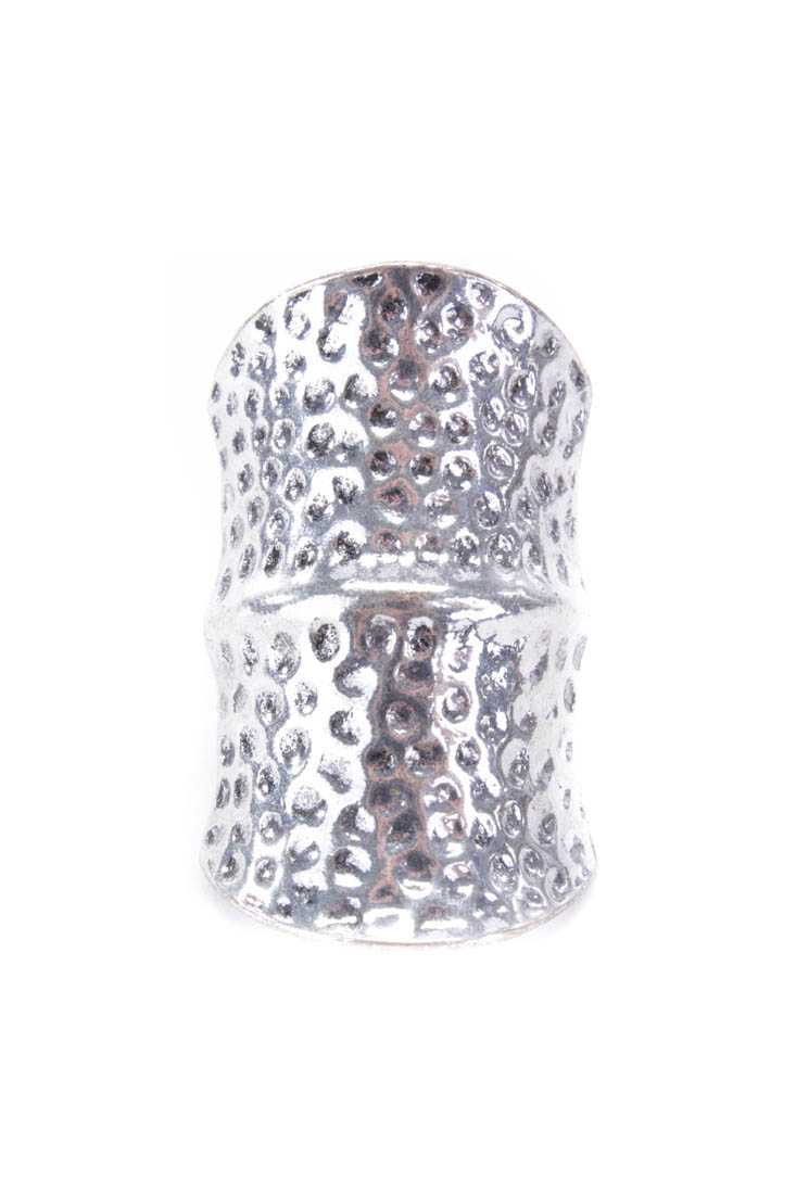 Silver Texture Carved Detail Ring