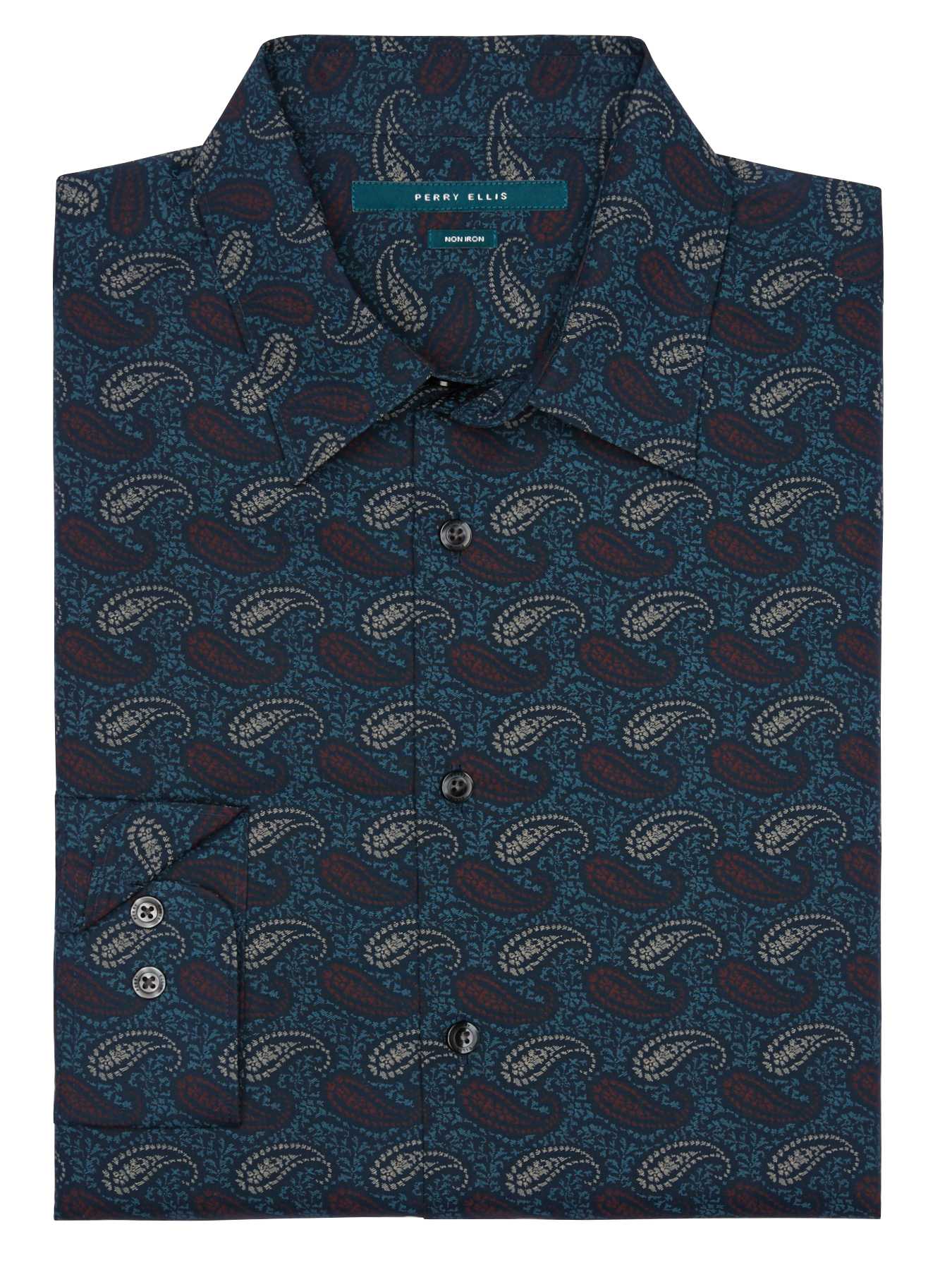Perry Ellis Big and Tall Non-Iron Paisley Shirt