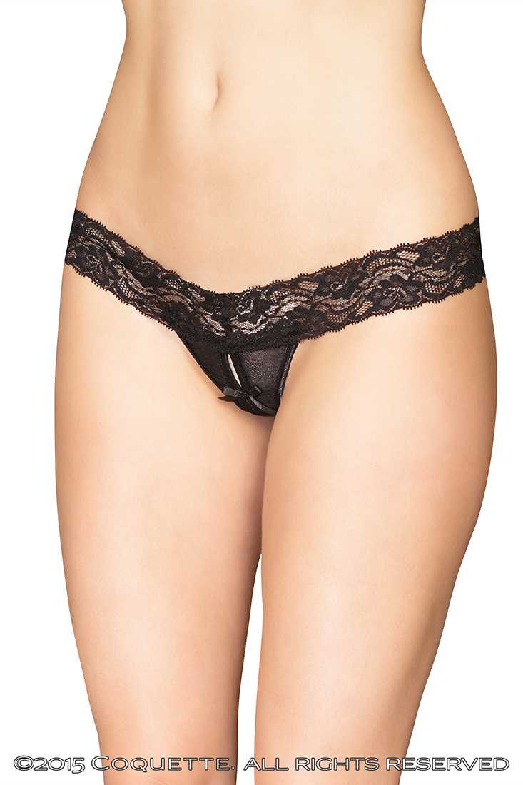 Black Crotchless Thong