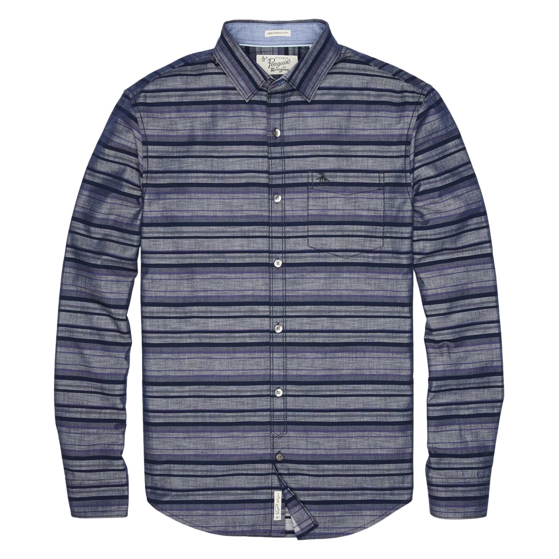 Original Penguin HORIZONTAL STRIPE CHAMBRAY SHIRT