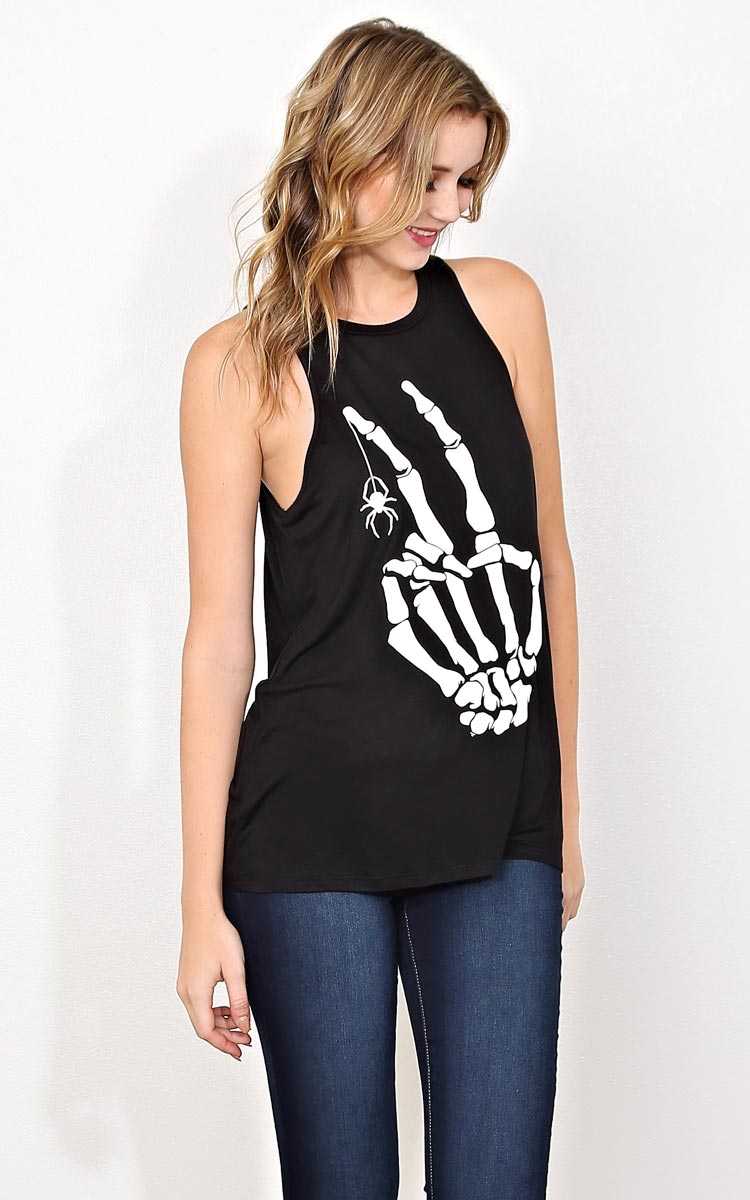 The Dark Side Knit Muscle Tank - MED - Black in Size Medium by Styles For Less