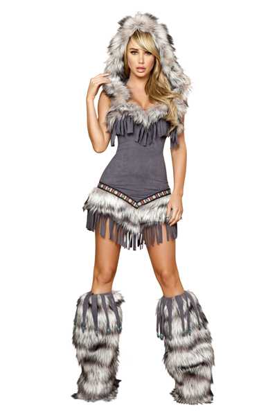 Grey 1pc Native American Temptress