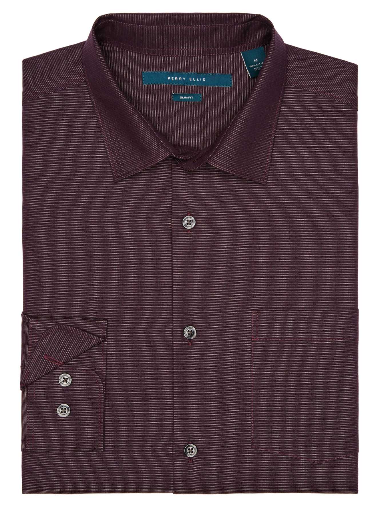 Perry Ellis Slim Fit Fine Horizontal Stripe Shirt
