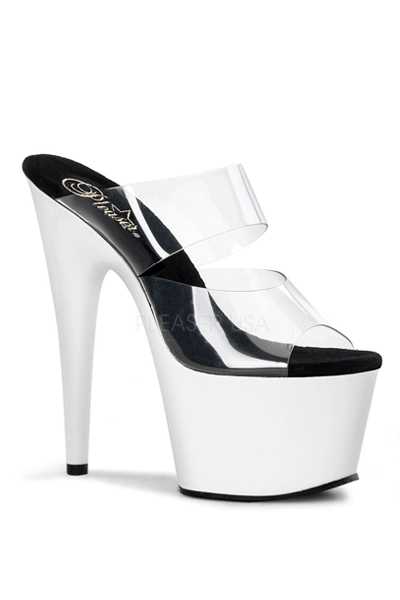 Clear Neon White UV Platform High Heels