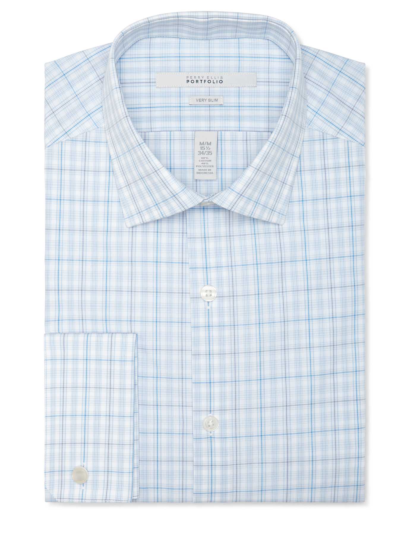 Perry Ellis Very Slim Large Check Dress Shirt