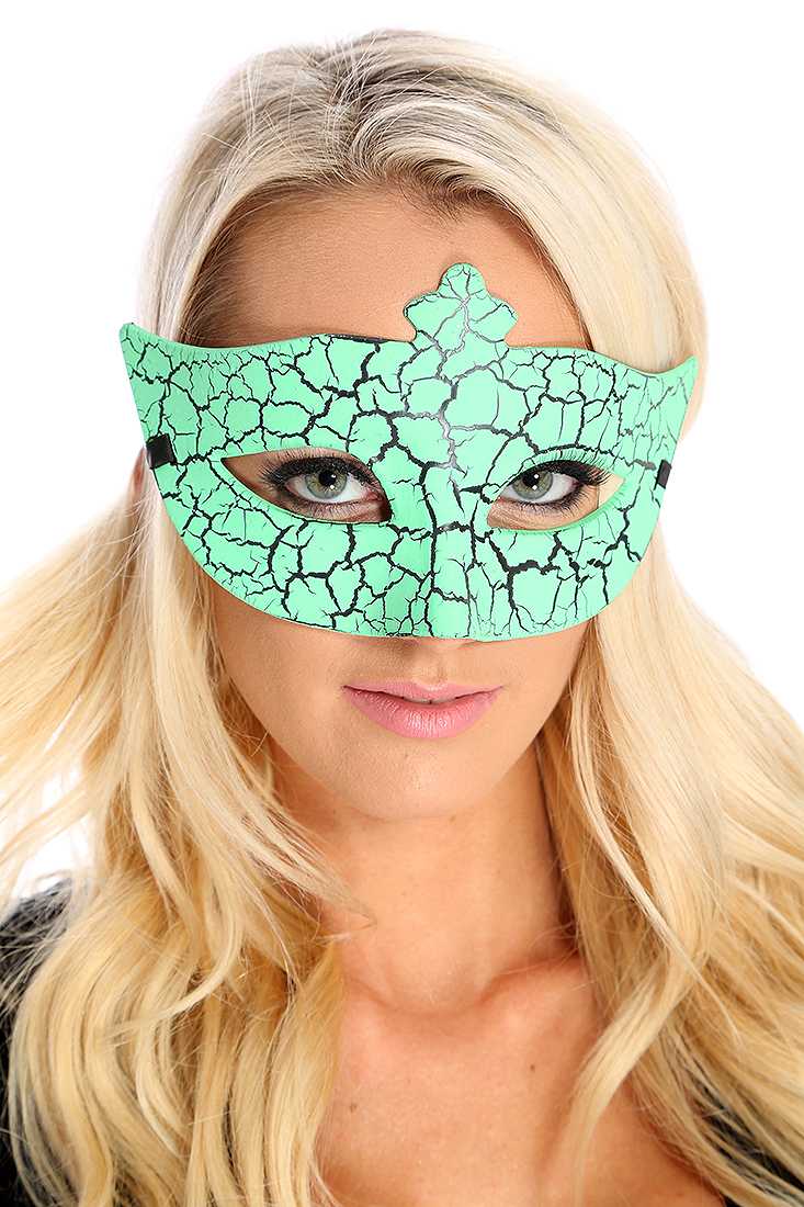 Green Crackle Paint Eye Mask