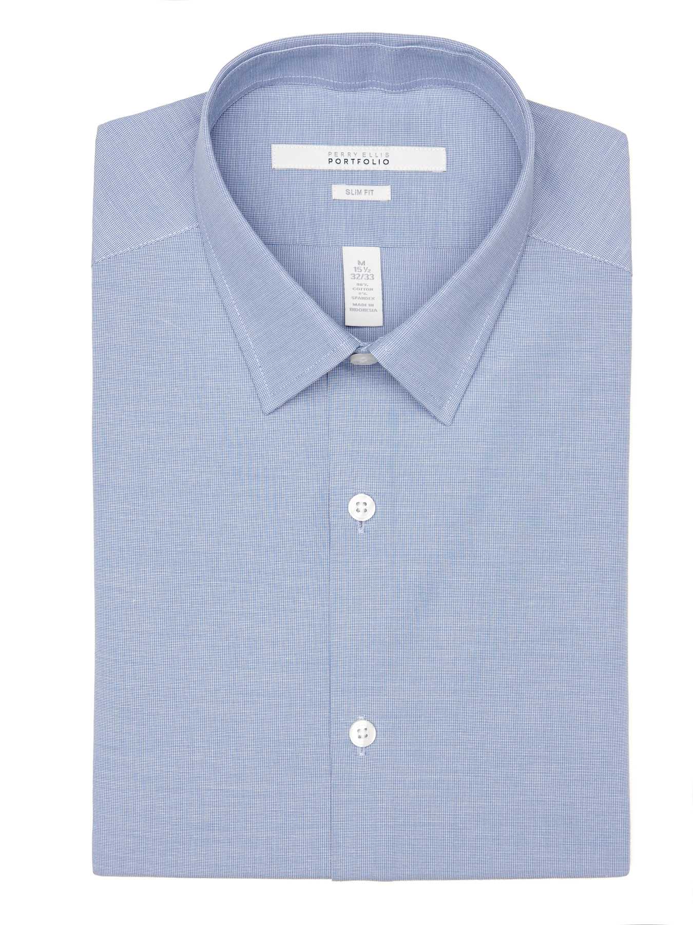 Perry Ellis Slim Fit Birdseye Portfolio Dress Shirt