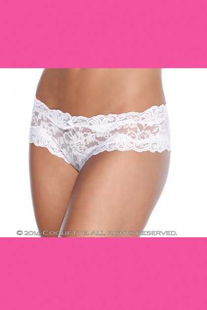 White Floral Lace Crotchless Panty
