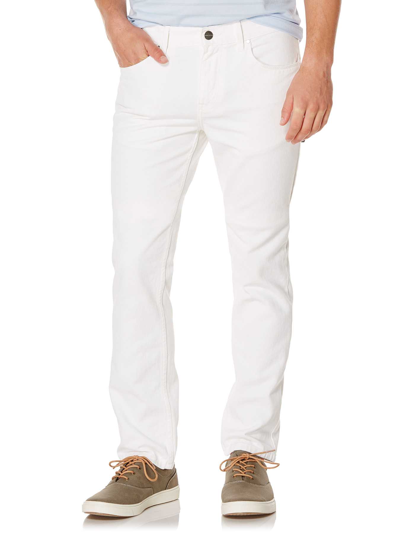 Perry Ellis Slim Fit 5 Pocket White Denim