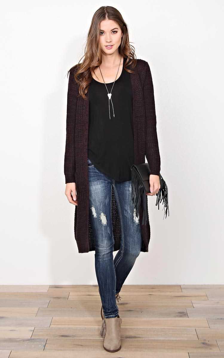Hazy Winter Sweater Knit Wrap - - Brown in Size by Styles For Less