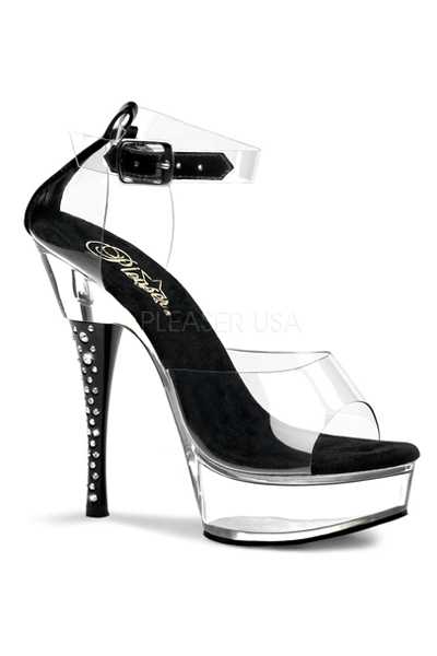 Clear Black Rhinestone Platform High Heels
