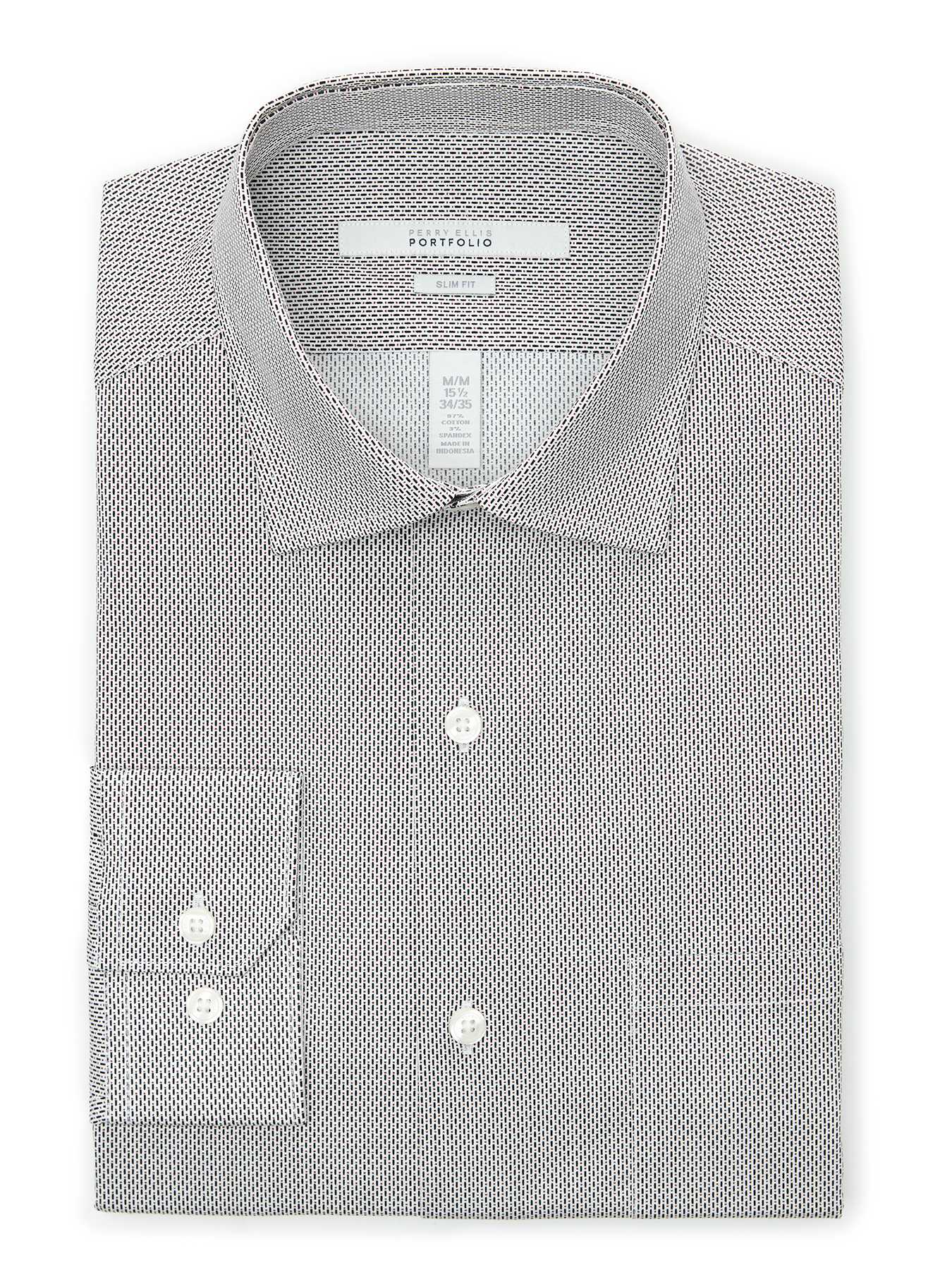 Perry Ellis Slim Fit Vertical Dot Dress Shirt