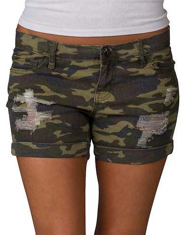 ESSENTIALS WOMENS Dark Green Clothing / Casual Shorts