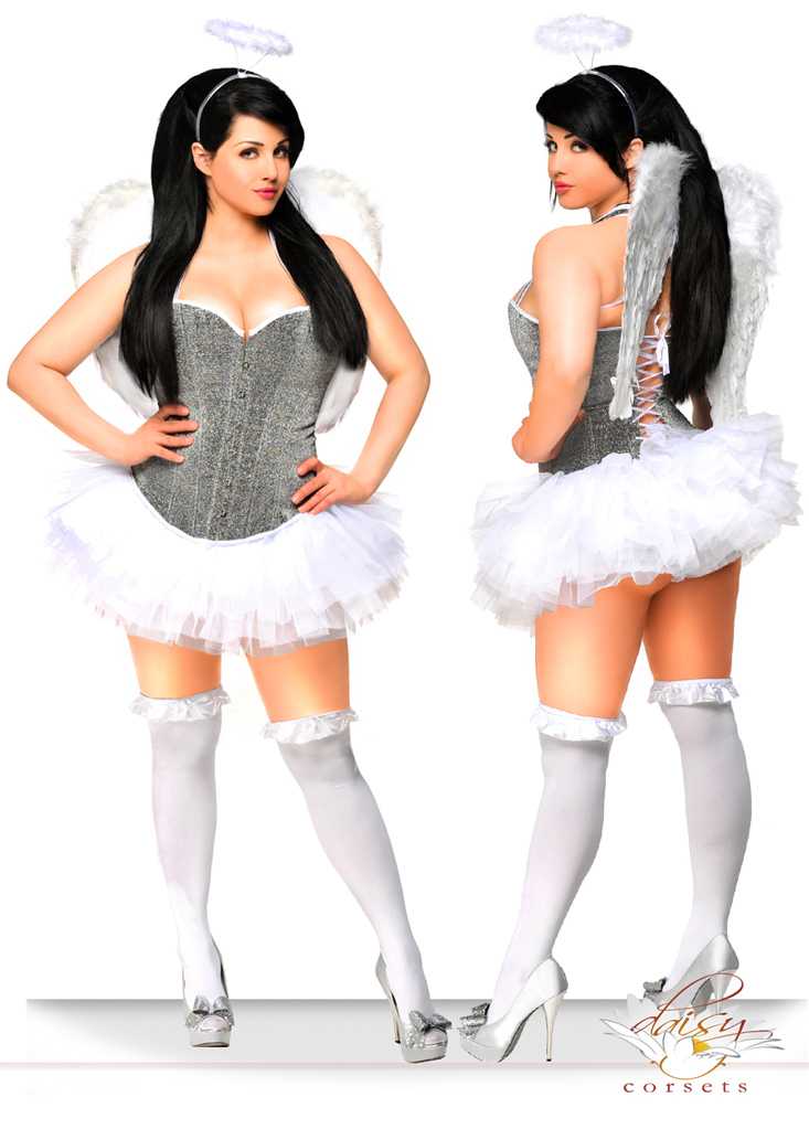 4 PC Angelic Pin-Up Sexy Costume
