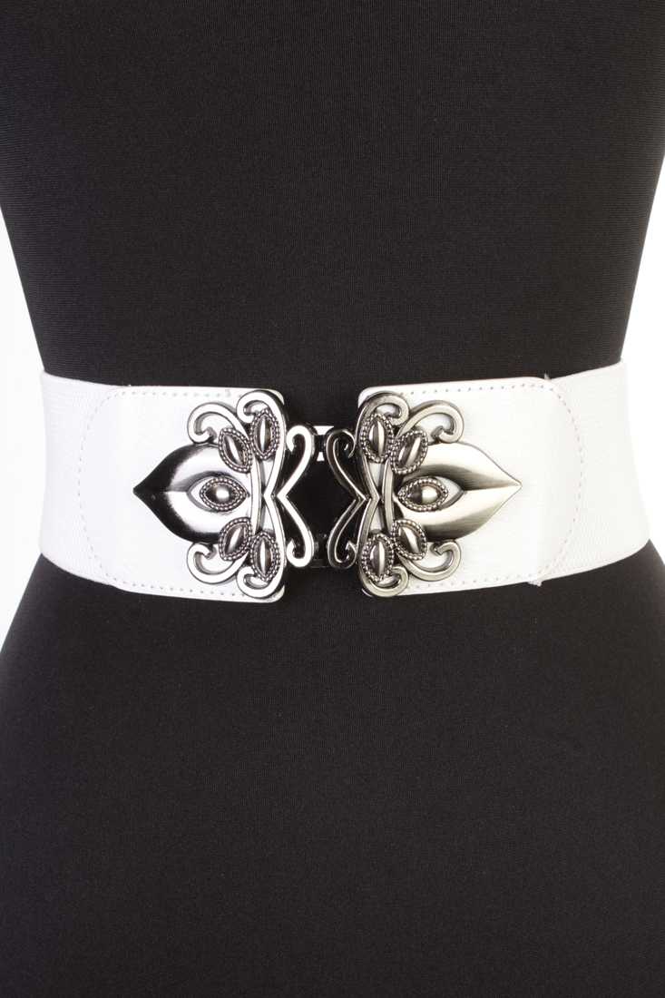 White High Polish Intricate Design Waist Belt