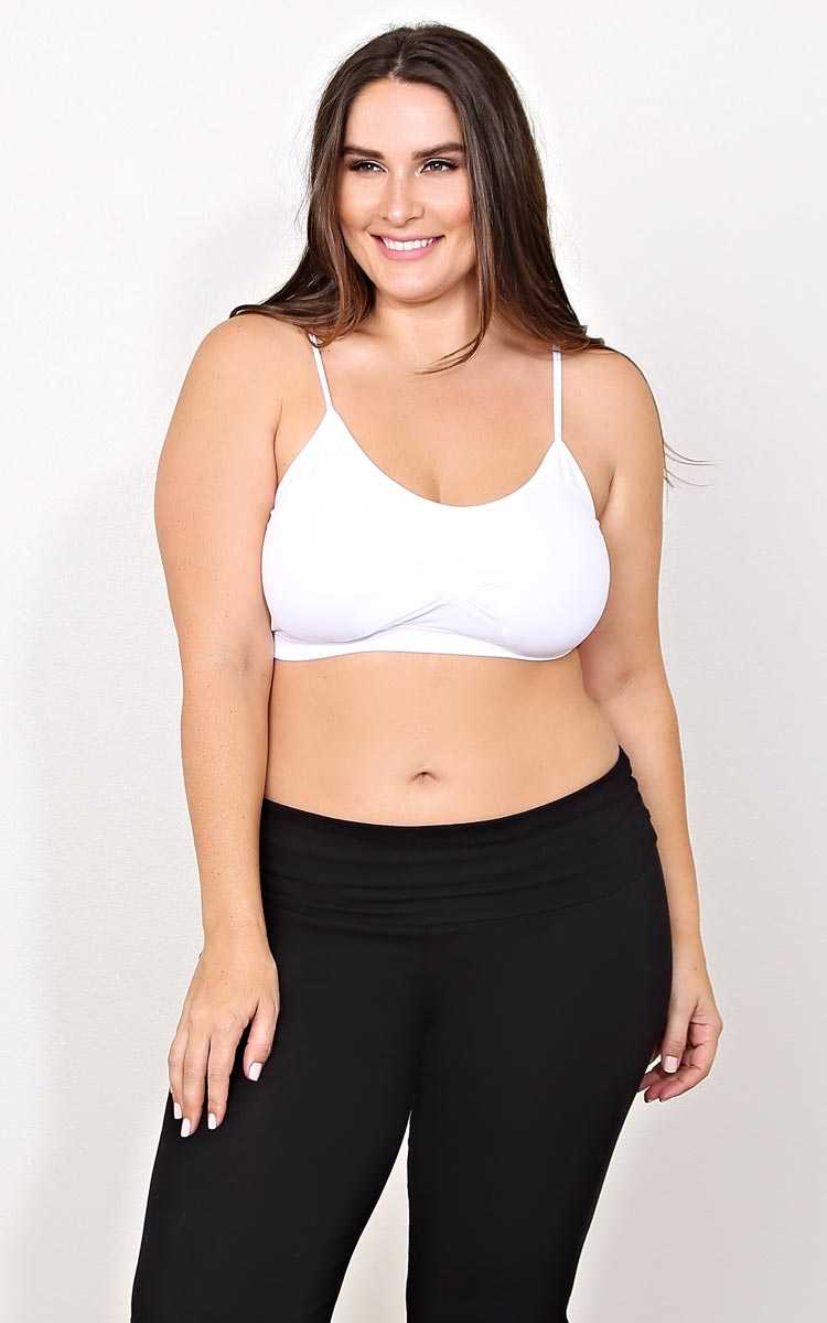Plus Size Essential White Knit Bralette - N/S - White by Styles For Less