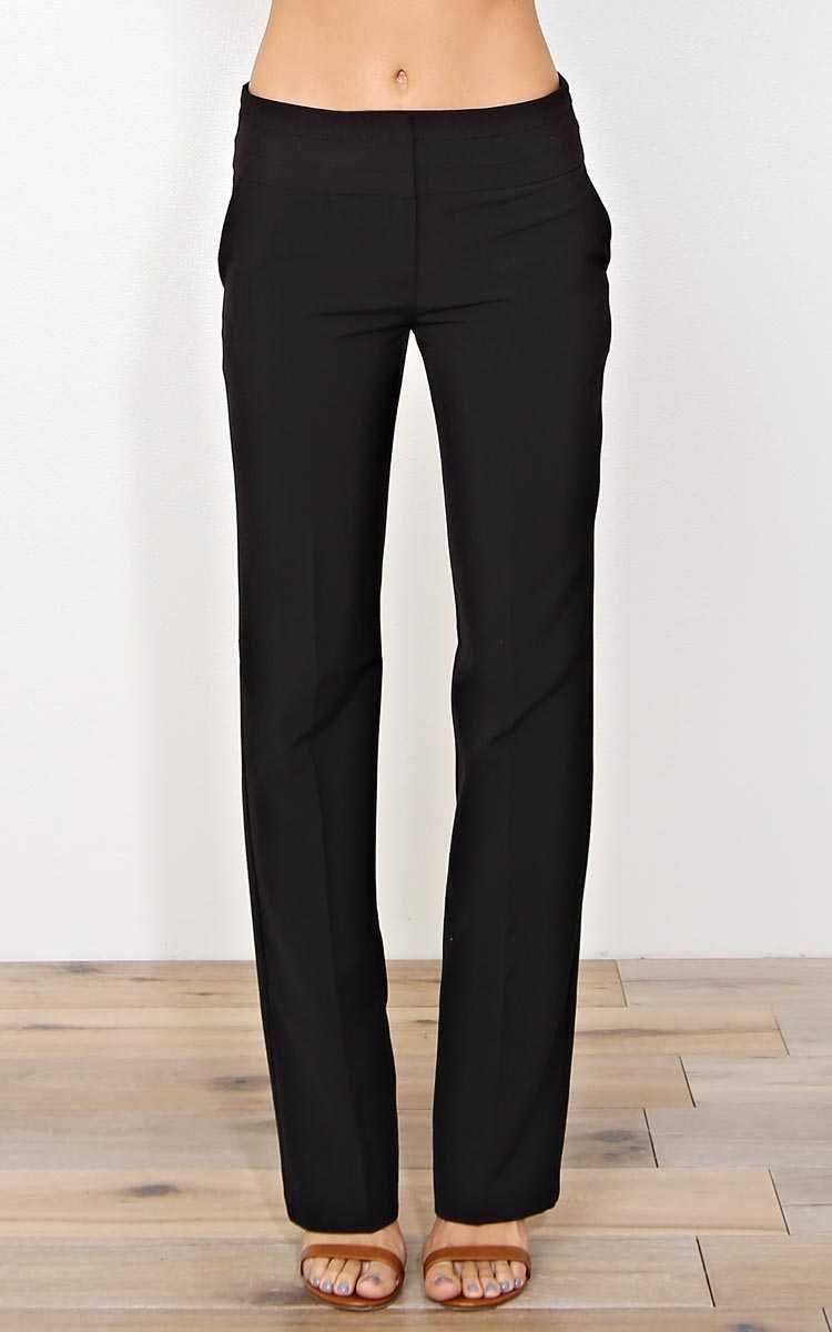 Take Care Woven Slacks - MED - Black in Size Medium by Styles For Less
