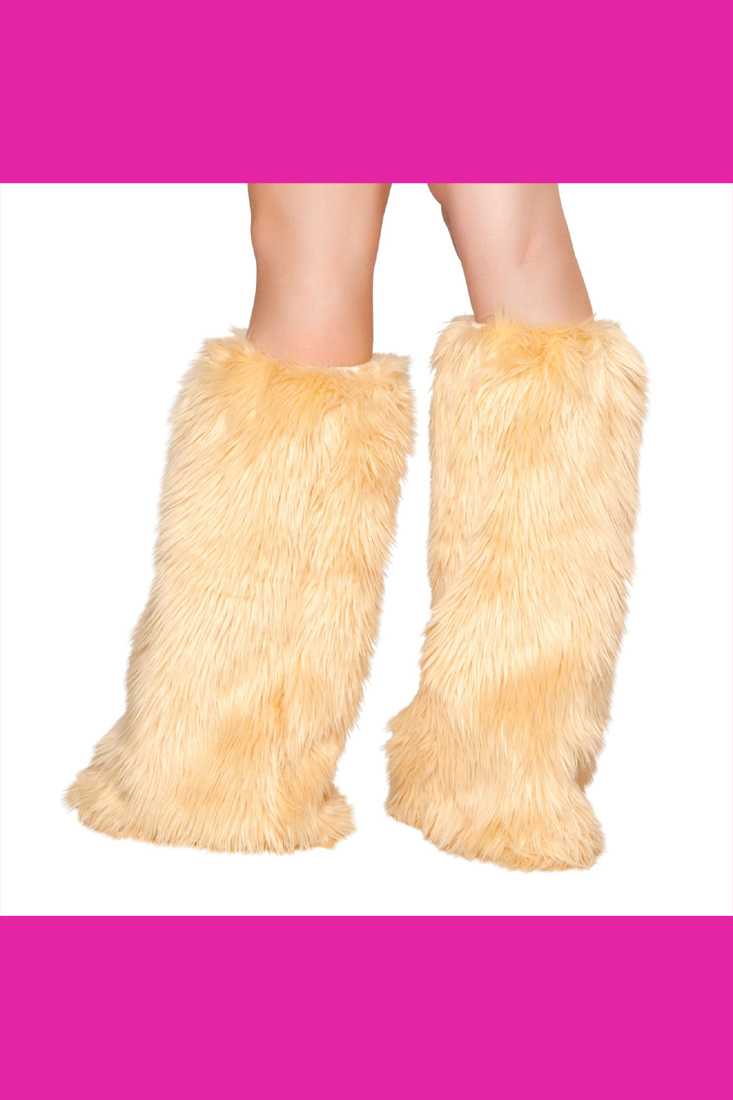 Camel Faux Fur Leg Warmers Costume Accessory