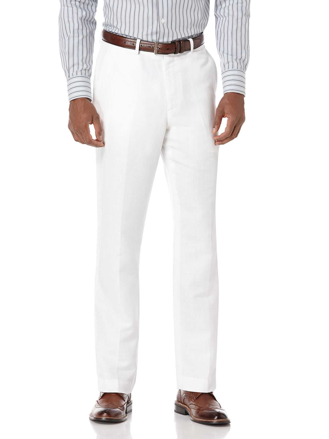 Perry Ellis Big and Tall Linen Cotton Herringbone Suit Pant