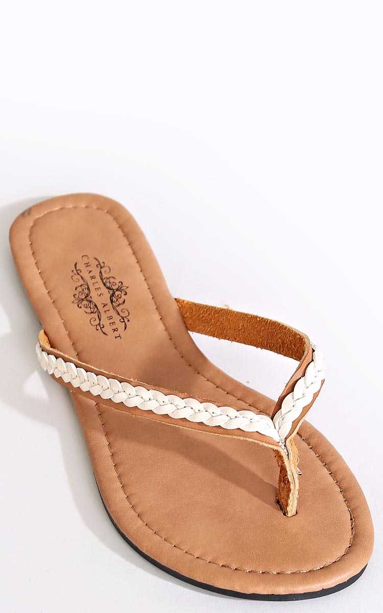 Rustic Beach Faux Leather Sandals - Ivry/Natrl in Size by Styles For Less