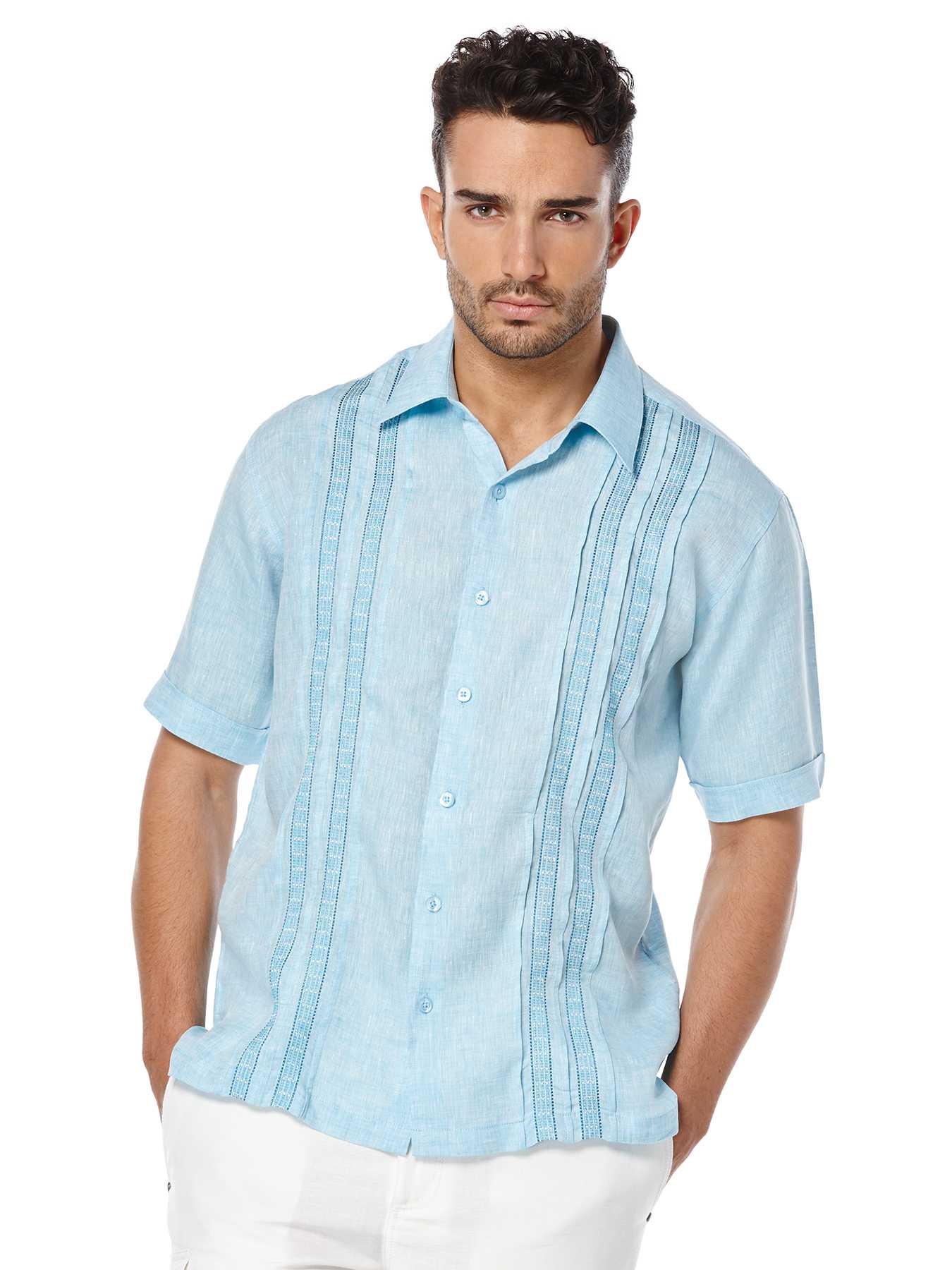 Cubavera Short Sleeve 100% Linen Tuck