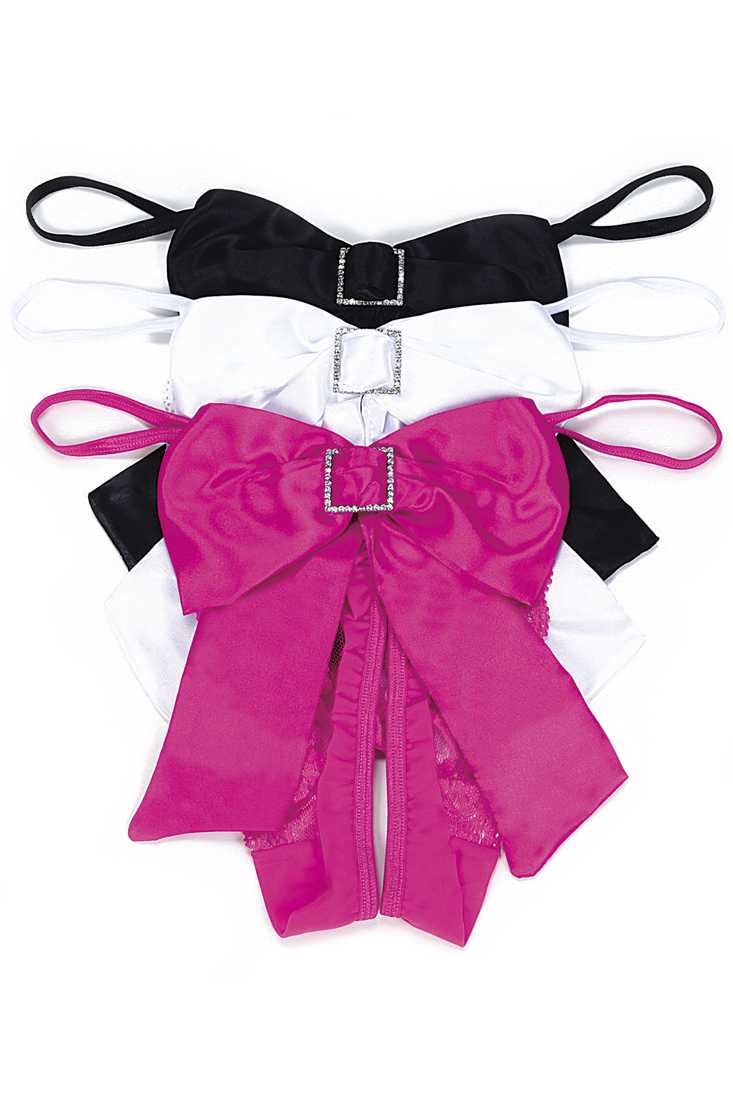 White Open Front Bow Panty