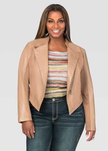 Ponte Faux Leather Jacket