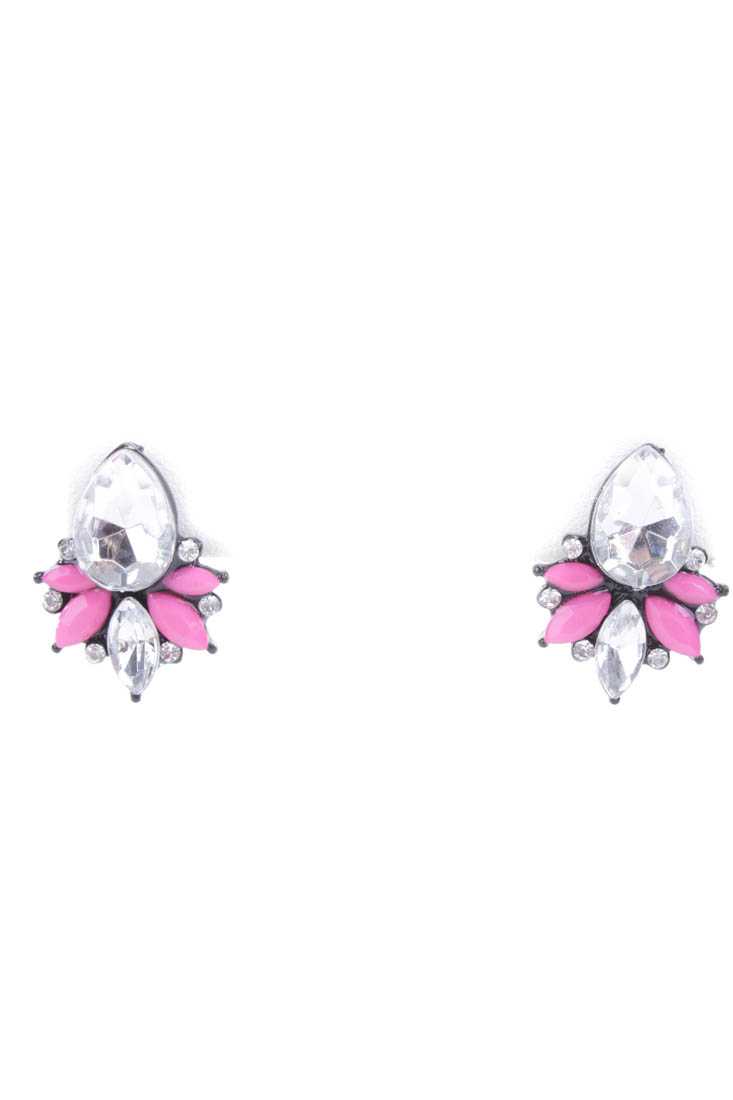 Fuchsia Faceted Beaded Earrings