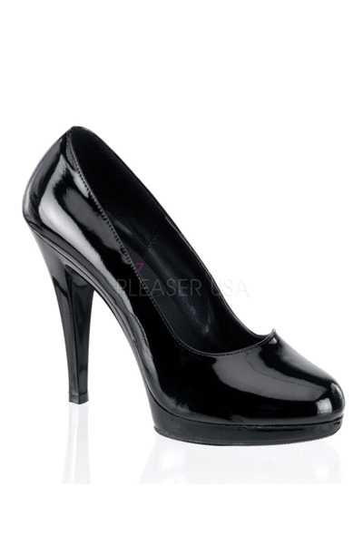 Black Patent Closed Toe Pump High Heels
