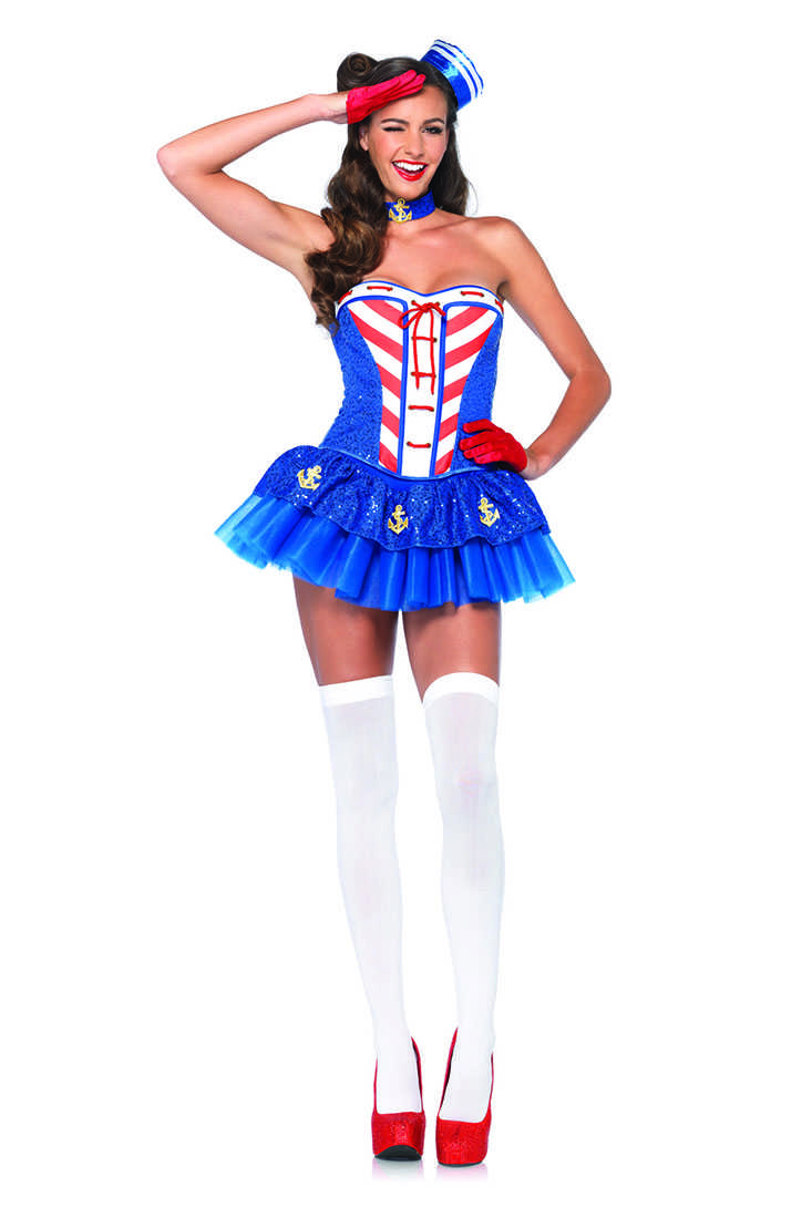 Blue Red Starboard Sweetie Sexy Sailor Costume