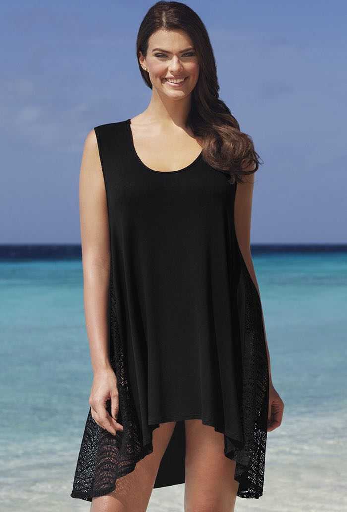 Black Lace High-Low Dress