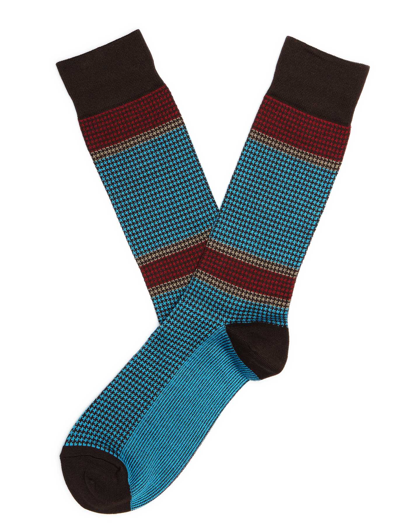 Perry Ellis Mercerized Cotton Mini Houndstooth Sock