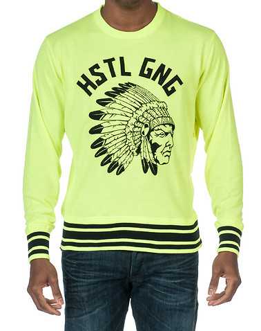 HUSTLE GANG MENS Yellow Clothing /weatshirts