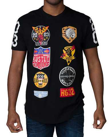 HUSTLE GANG MENS Black Clothing / Tops