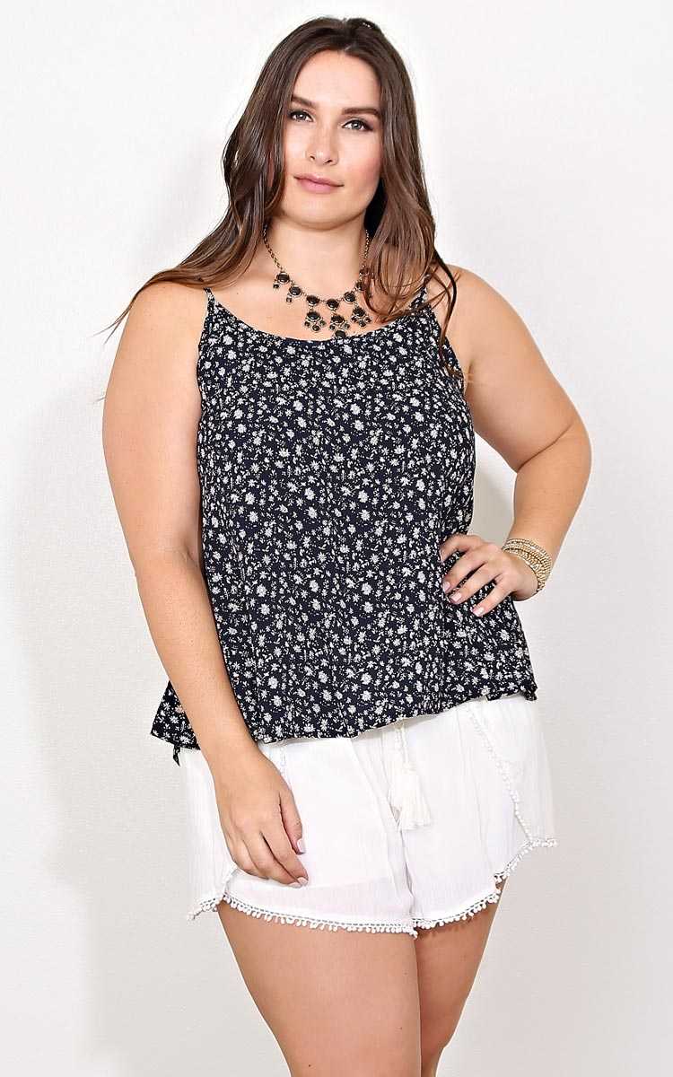 Plus Size Fionah Floral Woven Top - Navy Combo in Size by Styles For Less