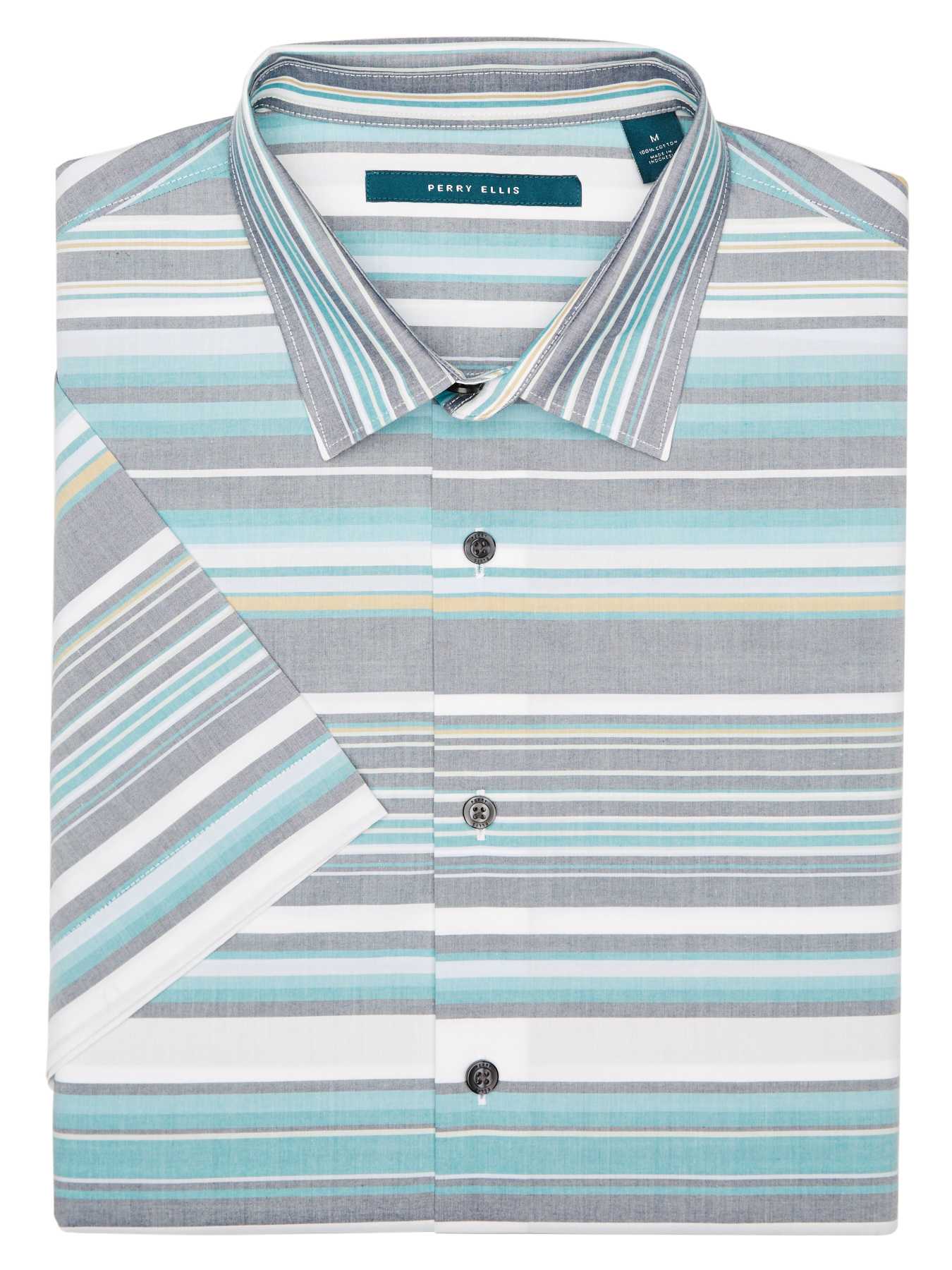 Perry Ellis Big and Tall Short Sleeve Stripe Shirt