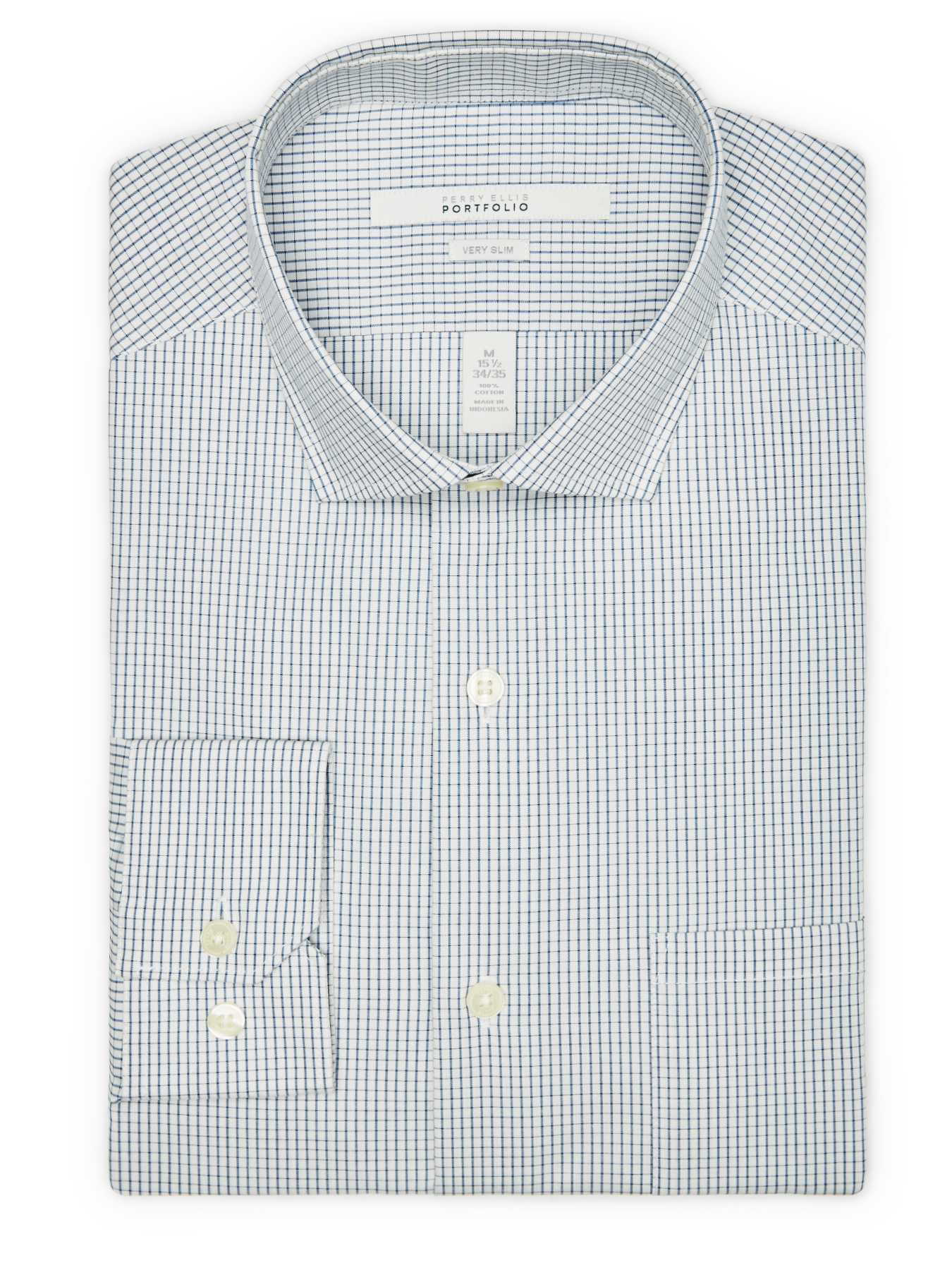 Perry Ellis Very Slim Check Dress Shirt