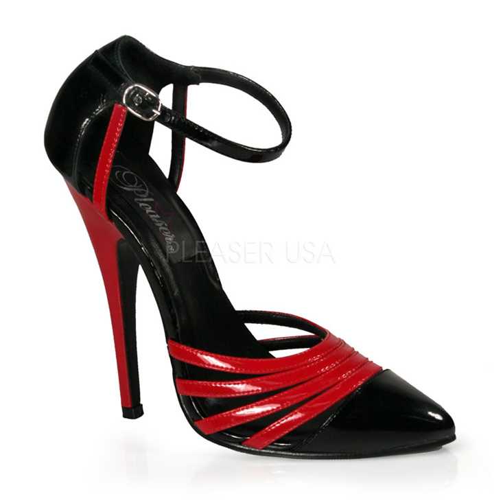 Black Red Patent Two Tone Single Sole High Heels