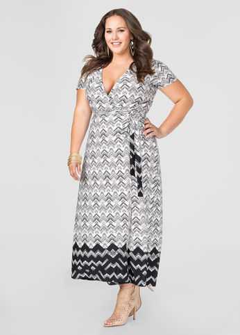 Printed Wrap Maxi Dress