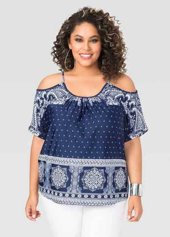 Bandana Cold Shoulder Top
