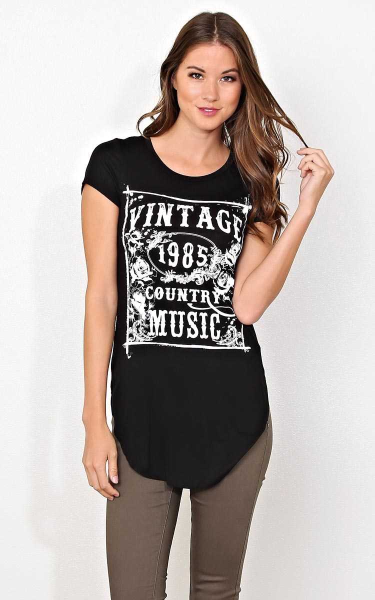 VINTAGE 1985 Knit Top - LGE - Black Combo in Size Large by Styles For Less