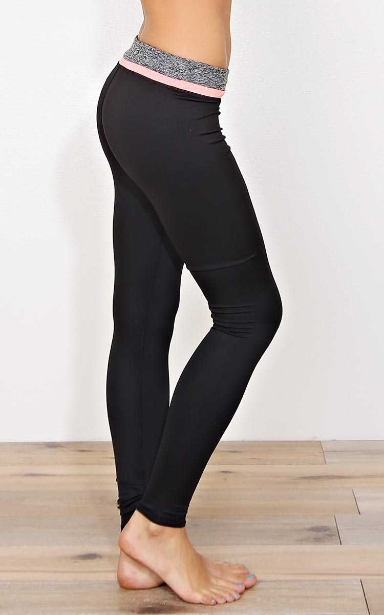 Go Time Performance Knit Leggings - LGE - Neon Coral Combo in Size Large by Styles For Less
