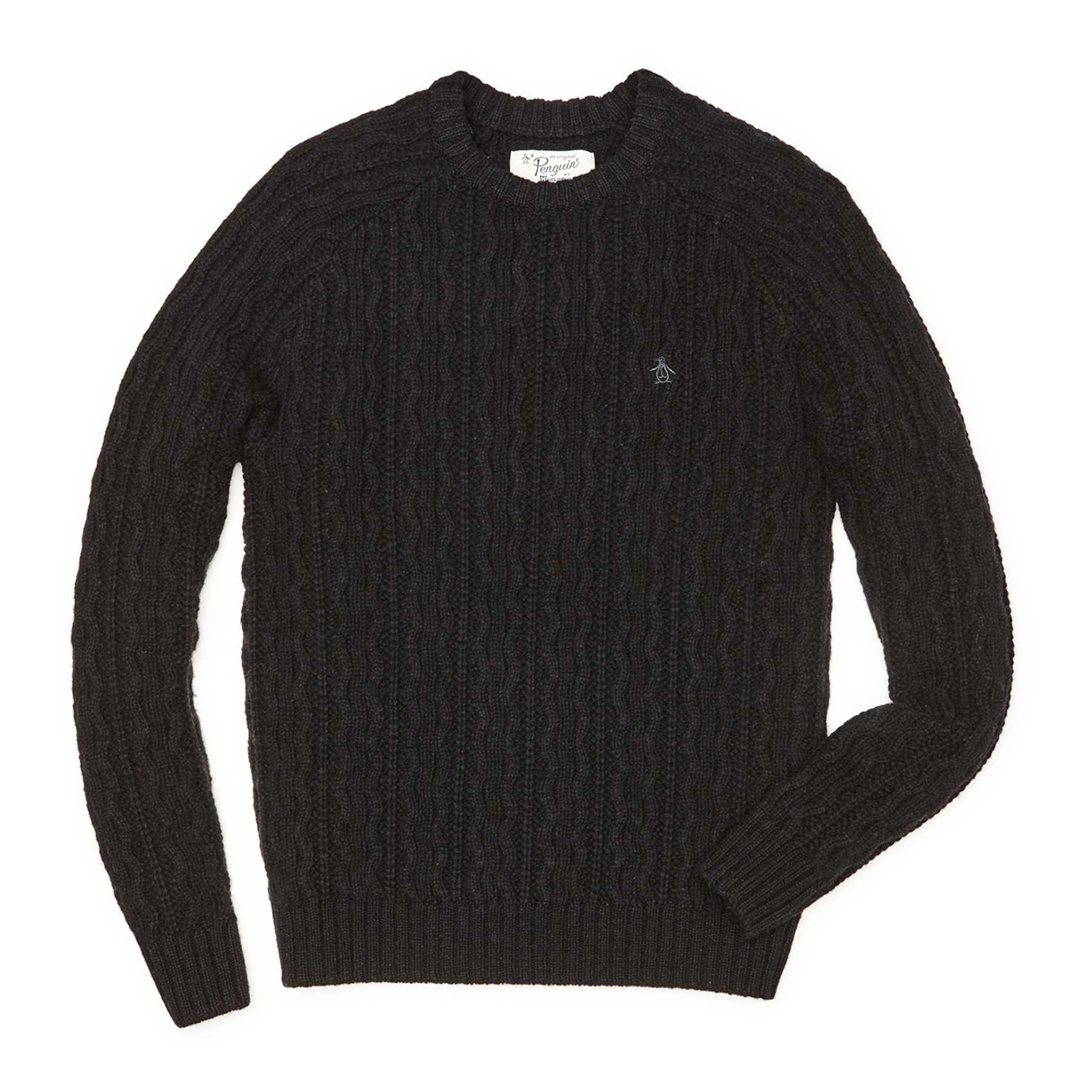 Original Penguin ALL OVER CABLE RAGLAN SWEATER