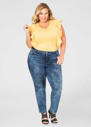Premium Wash Trapunto Skinny Jean