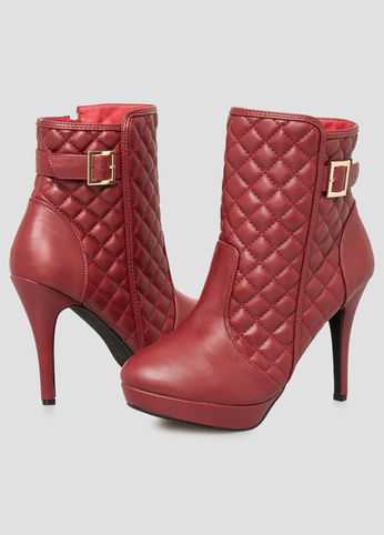 Quilted Platform Ankle Bootie -Wide Width