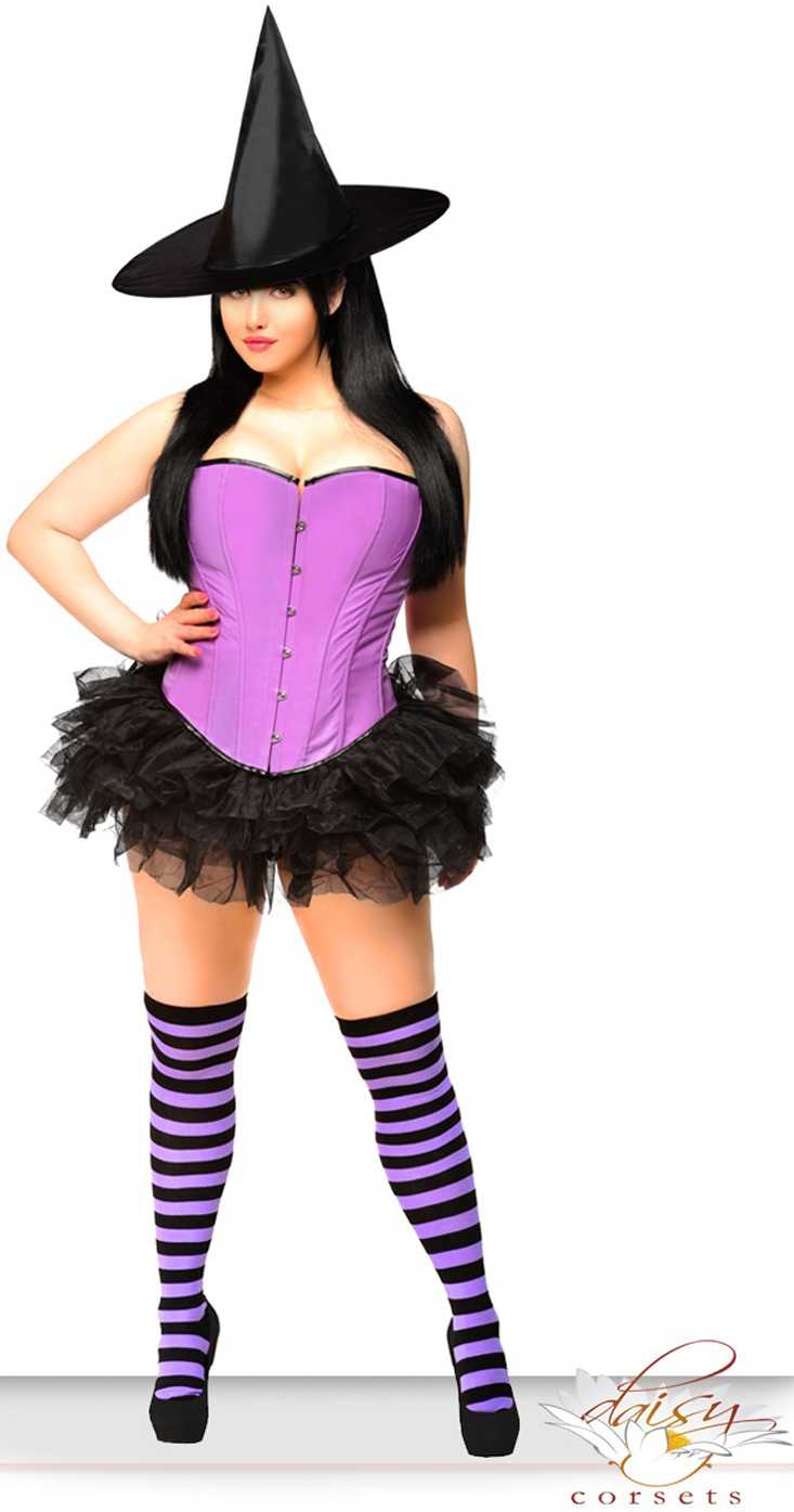 Purple 4 PC Pin Up Witch Costume