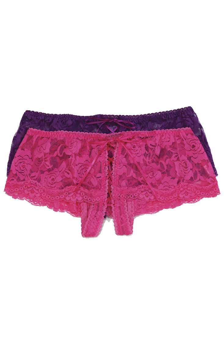 Purple Open Front Boy Shorts