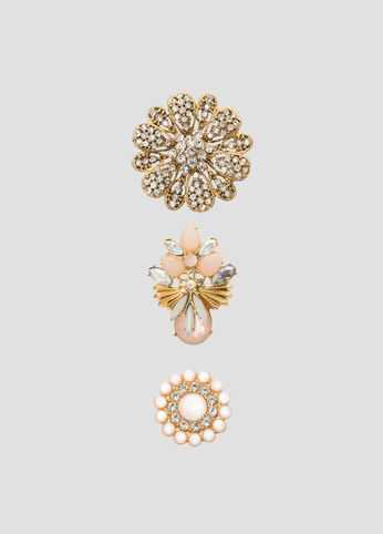 Rhinestone Pearl Tac Pin Set