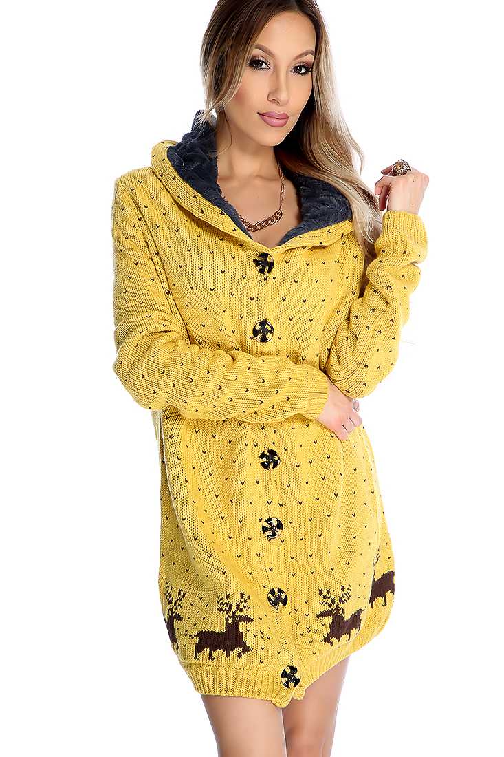Marigold Long Sleeve Plush Lined Knitted Oversized Sweater